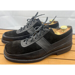 Thierry Rabotin Men's Size 43 1/2 Black Suede /Leather square toe oxfords - NEW